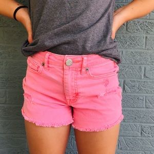 Aeropostale Coral Distressed Shorts